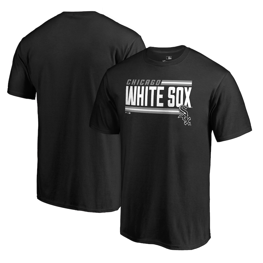 Men's Chicago White Sox Black Onside Stripe T-Shirt