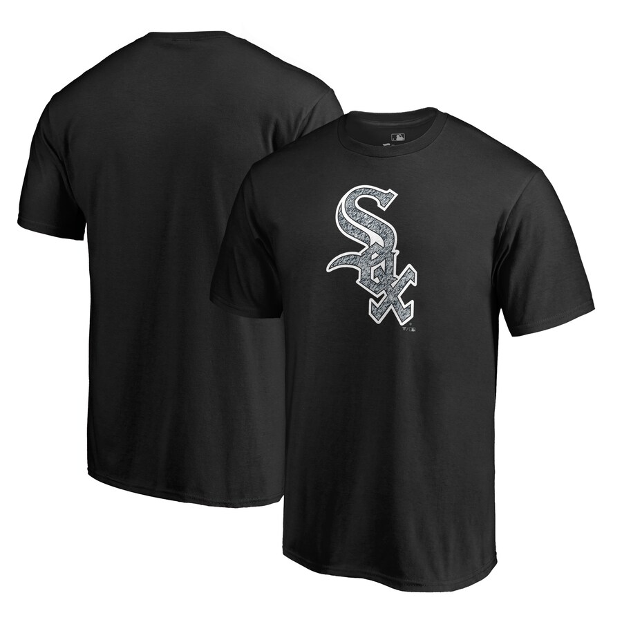 Men's Chicago White Sox Black Static Logo T-Shirt Men's Chicago White Sox Black Static Logo T-Shirt