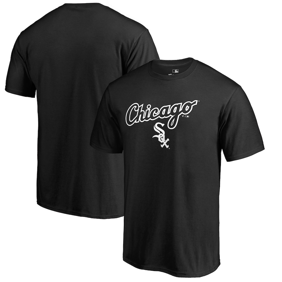 Men's Chicago White Sox Black Team Lockup T-Shirt Men's Chicago White Sox Black Team Lockup T-Shirt