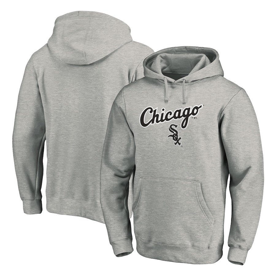 Men's Chicago White Sox Gray Team Lock Up Wordmark Pullover Hoodie Men's Chicago White Sox Gray Team Lock Up Wordmark Pullover Hoodie