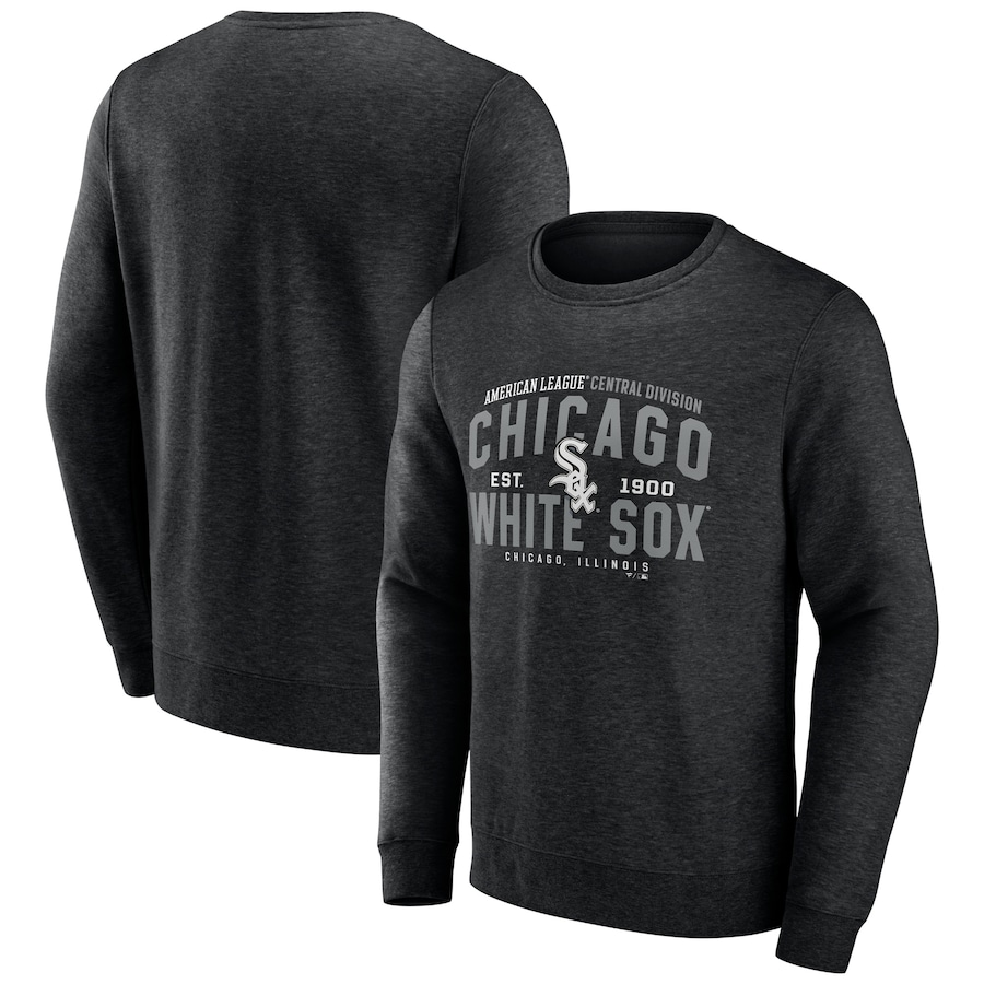 Men's Chicago White Sox Heathered Black Classic Move Pullover Sweatshirt Men's Chicago White Sox Heathered Black Classic Move Pullover Sweatshirt