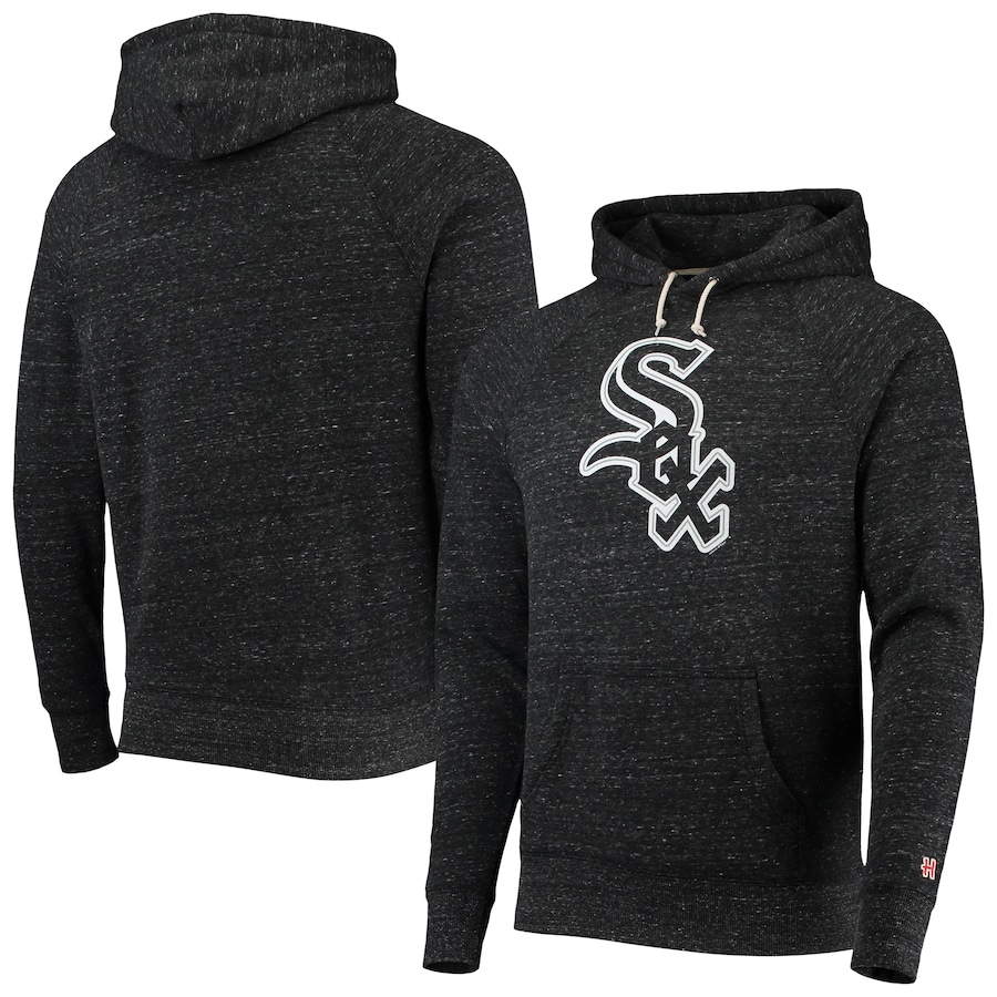 Men's Chicago White Sox Homage Charcoal Hand-Drawn Logo Tri-Blend Pullover Hoodie Men's Chicago White Sox Homage Charcoal Hand-Drawn Logo Tri-Blend Pullover Hoodie