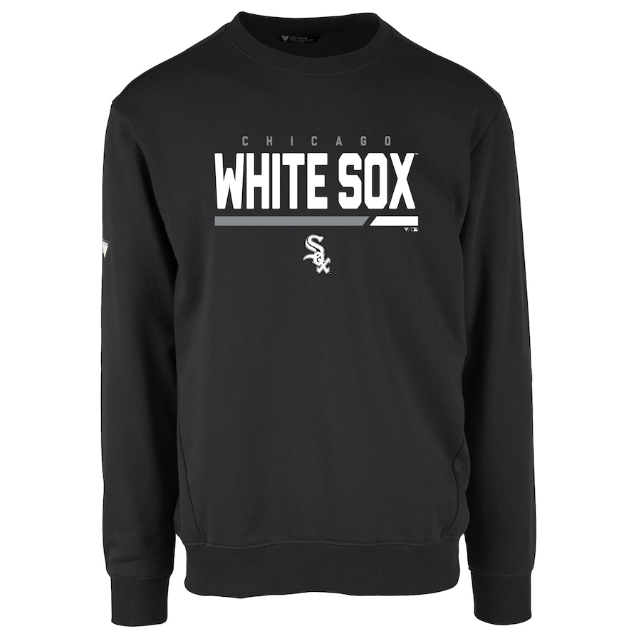Men's Chicago White Sox Levelwear Black Zane Fleece Pullover Sweatshirt Men's Chicago White Sox Levelwear Black Zane Fleece Pullover Sweatshirt