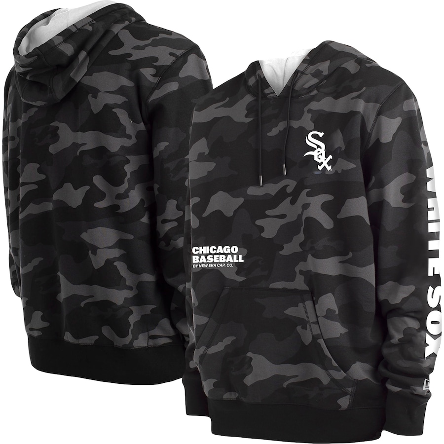 Men's Chicago White Sox New Era Black Camo Pullover Hoodie Men's Chicago White Sox New Era Black Camo Pullover Hoodie
