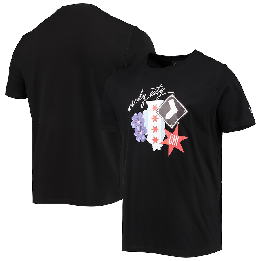 Men's Chicago White Sox New Era Black City Cluster T-Shirt Men's Chicago White Sox New Era Black City Cluster T-Shirt