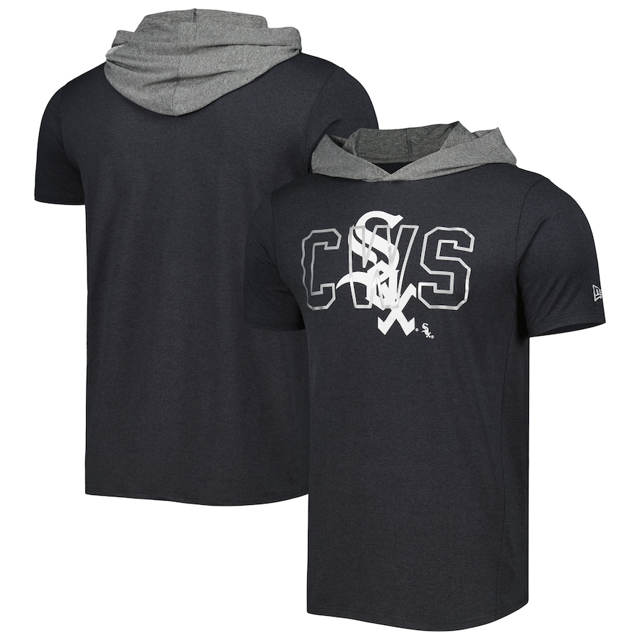 Men's Chicago White Sox New Era Black Team Hoodie T-Shirt Men's Chicago White Sox New Era Black Team Hoodie T-Shirt