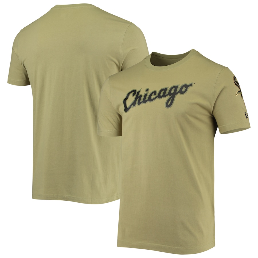 Men's Chicago White Sox New Era Olive Brushed Armed Forces T-Shirt Men's Chicago White Sox New Era Olive Brushed Armed Forces T-Shirt