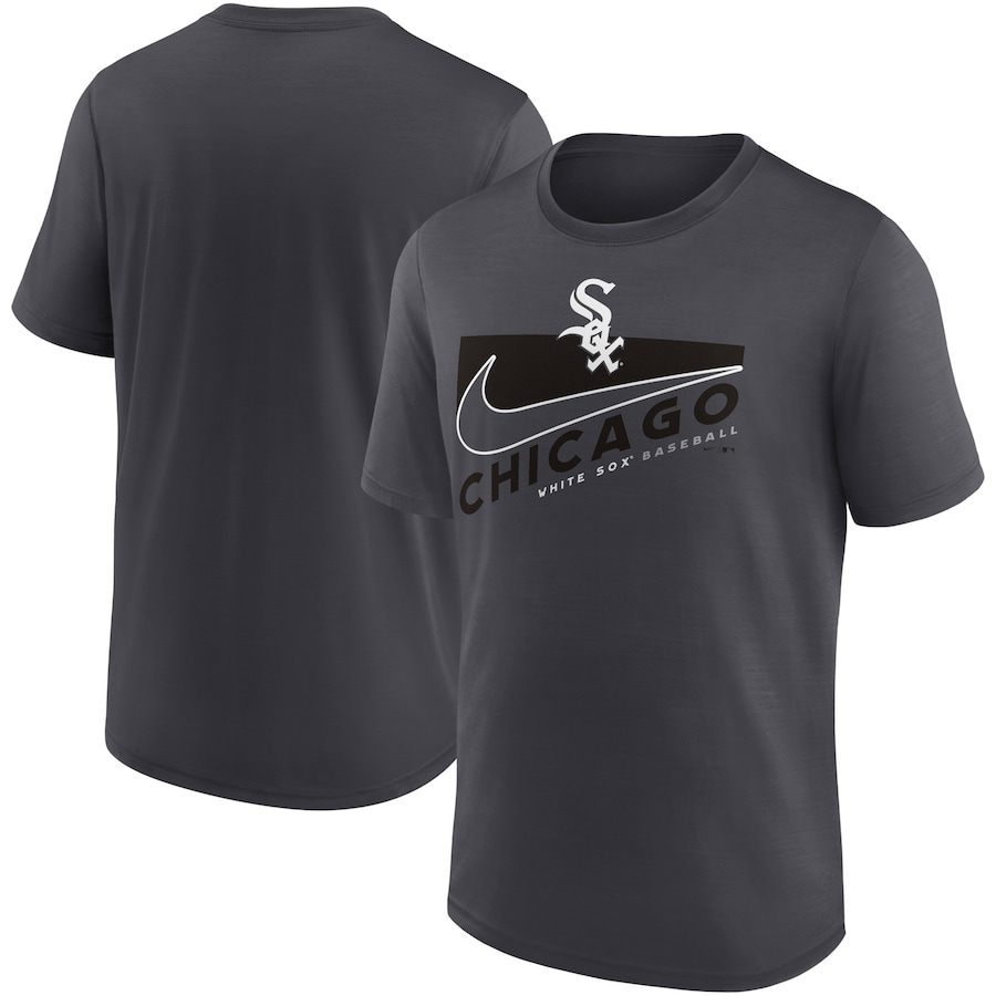 Men's Chicago White Sox Nike Anthracite Swoosh Town Performance T-Shirt Men's Chicago White Sox Nike Anthracite Swoosh Town Performance T-Shirt