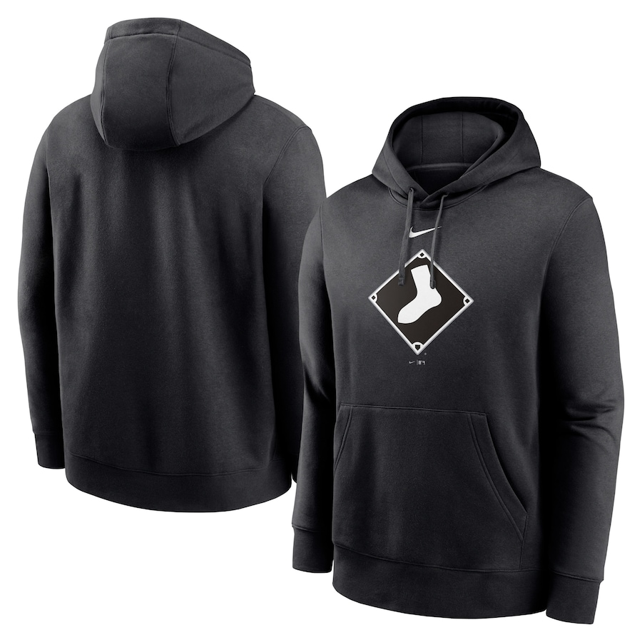 Men's Chicago White Sox Nike Black Alternate Logo Club Pullover Hoodie Men's Chicago White Sox Nike Black Alternate Logo Club Pullover Hoodie