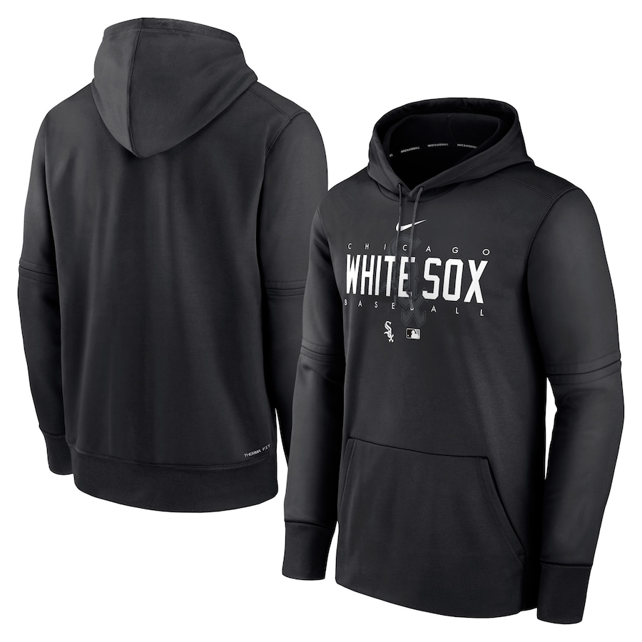 Men's Chicago White Sox Nike Black Authentic Collection Pregame Performance Pullover Hoodie