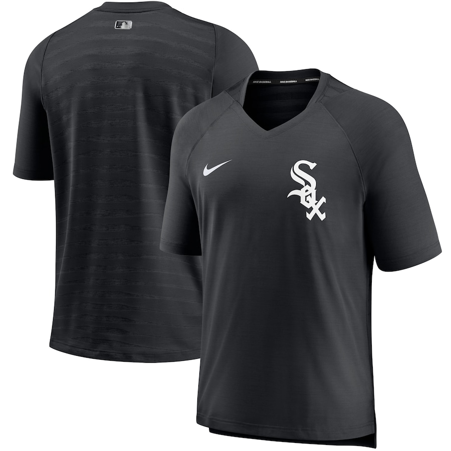 Men's Chicago White Sox Nike Black Authentic Collection Pregame Performance V-Neck T-Shirt Men's Chicago White Sox Nike Black Authentic Collection Pregame Performance V-Neck T-Shirt