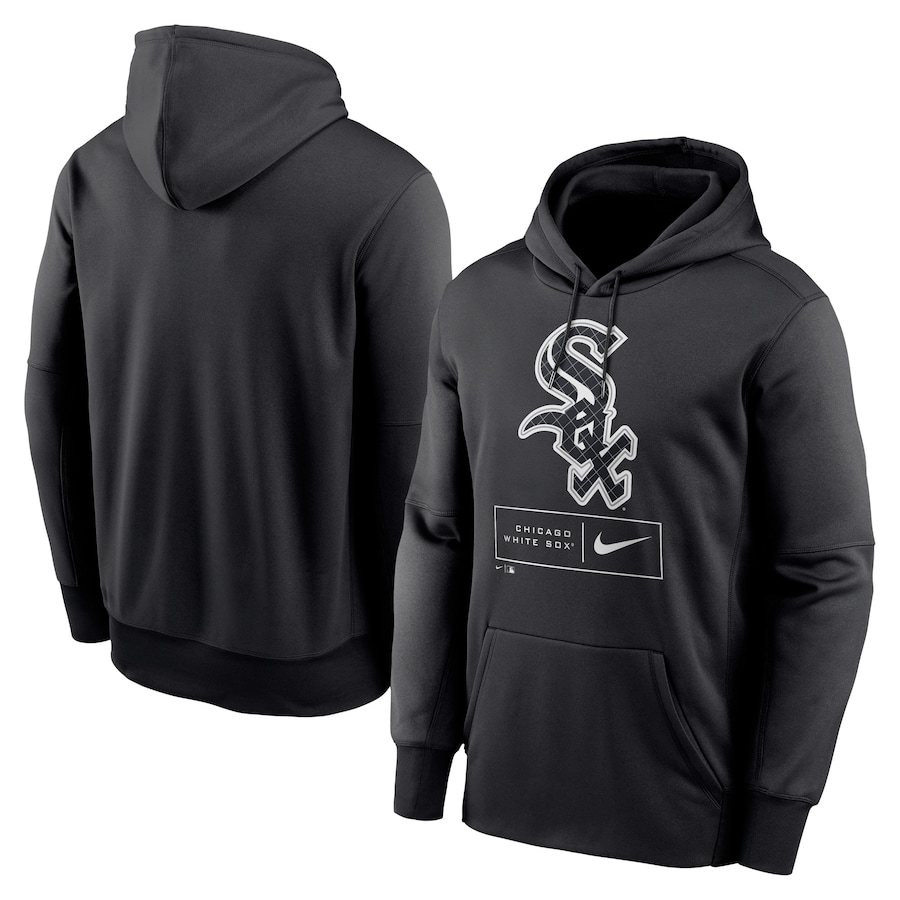 Men's Chicago White Sox Nike Black Season Pattern Pullover Hoodie Men's Chicago White Sox Nike Black Season Pattern Pullover Hoodie