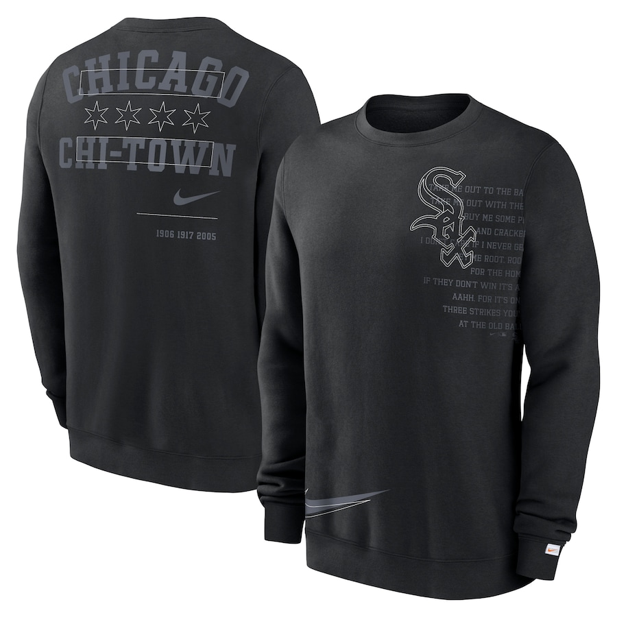 Men's Chicago White Sox Nike Black Statement Ball Game Fleece Pullover Sweatshirt Men's Chicago White Sox Nike Black Statement Ball Game Fleece Pullover Sweatshirt