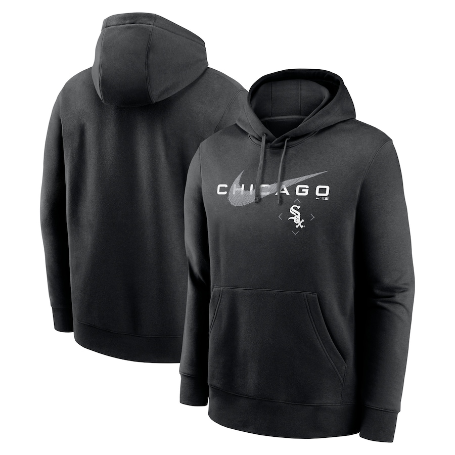 Men's Chicago White Sox Nike Black Swoosh NeighborHOOD Pullover Hoodie Men's Chicago White Sox Nike Black Swoosh NeighborHOOD Pullover Hoodie
