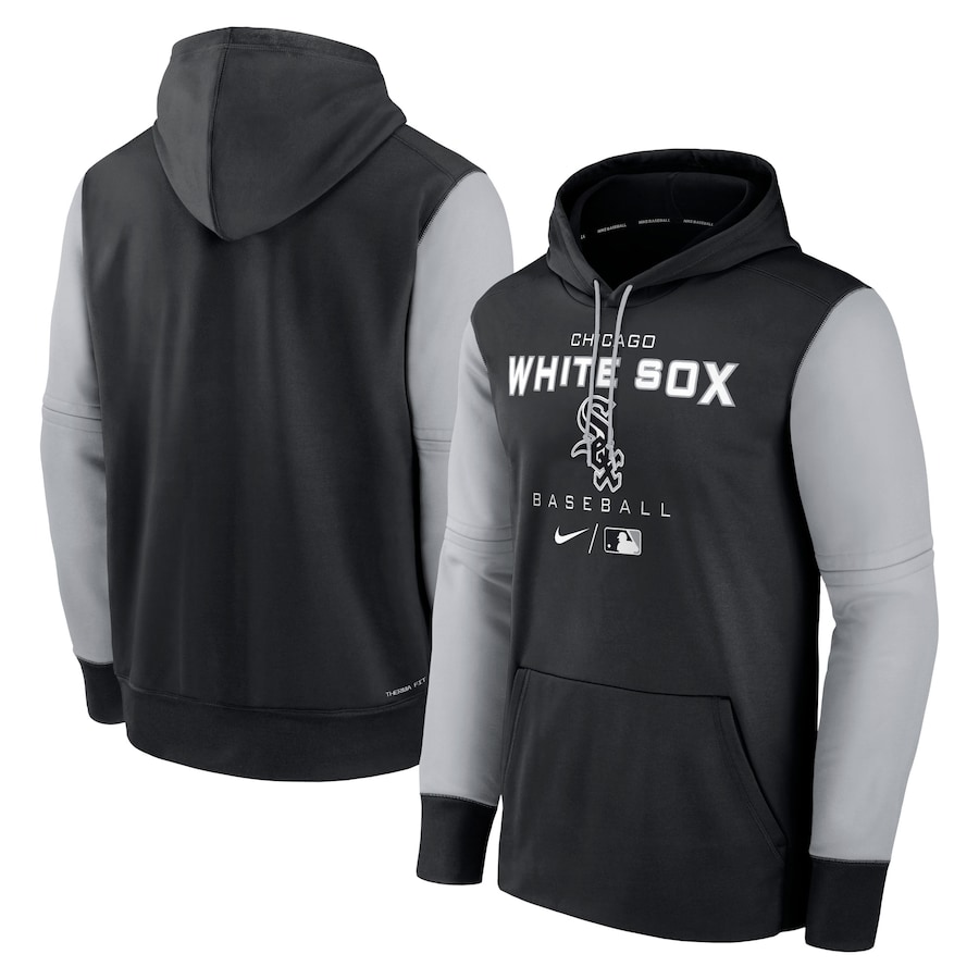 Men's Chicago White Sox Nike Black/Gray Authentic Collection Performance Hoodie Men's Chicago White Sox Nike Black/Gray Authentic Collection Performance Hoodie