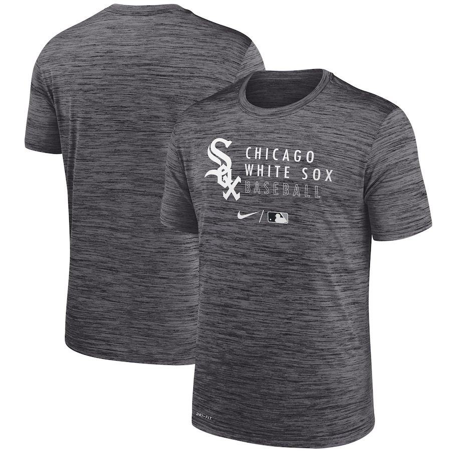Men's Chicago White Sox Nike Heathered Black Authentic Collection Velocity Practice Performance T-Shirt Men's Chicago White Sox Nike Heathered Black Authentic Collection Velocity Practice Performance T-Shirt