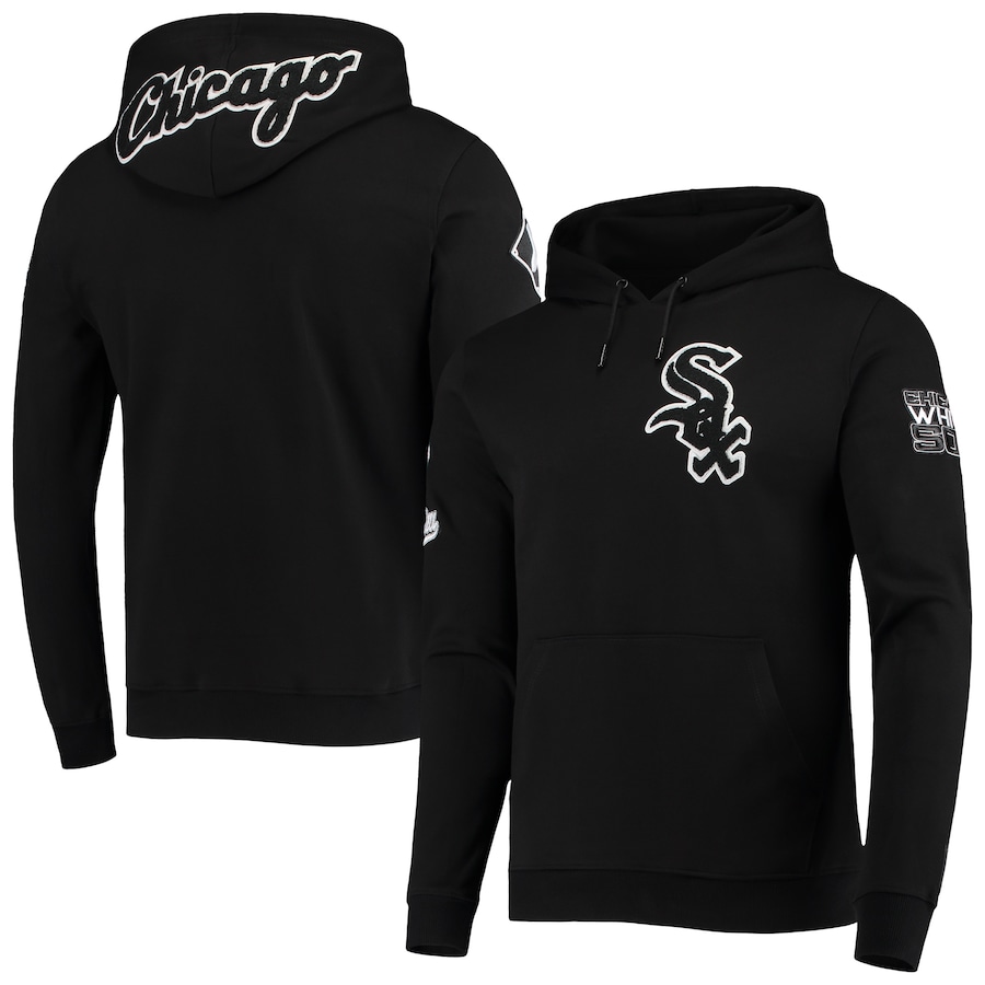 Men's Chicago White Sox Pro Standard Black Team Logo Pullover Hoodie Men's Chicago White Sox Pro Standard Black Team Logo Pullover Hoodie
