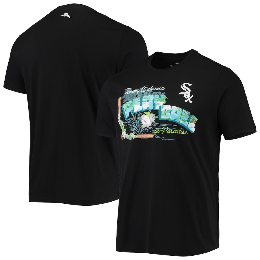 Men's Chicago White Sox Tommy Bahama Black Play Ball T-Shirt