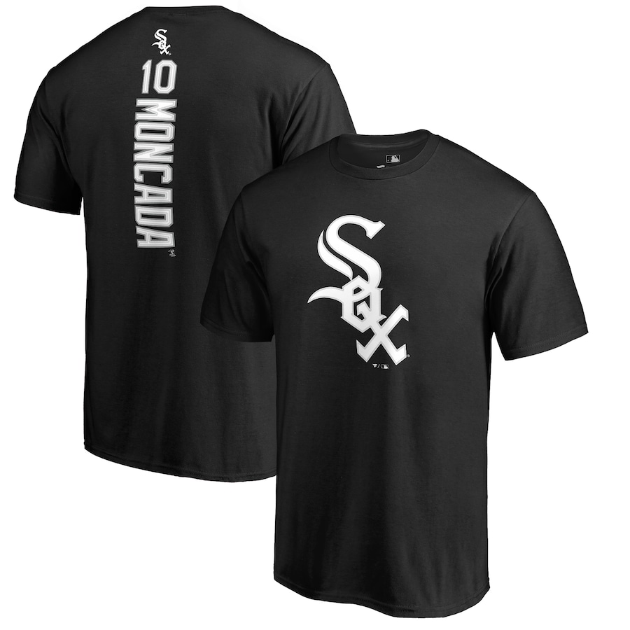 Men's Chicago White Sox Yoan Moncada Black Backer T-Shirt