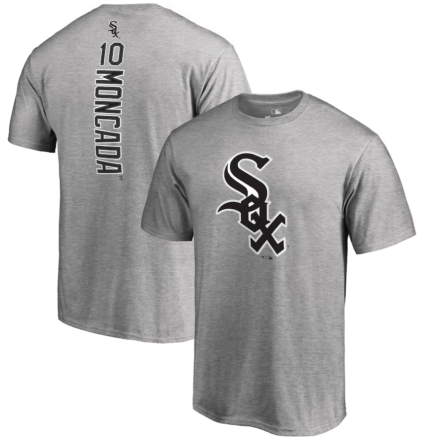 Men's Chicago White Sox Yoan Moncada Heather Gray Backer T-Shirt Men's Chicago White Sox Yoan Moncada Heather Gray Backer T-Shirt