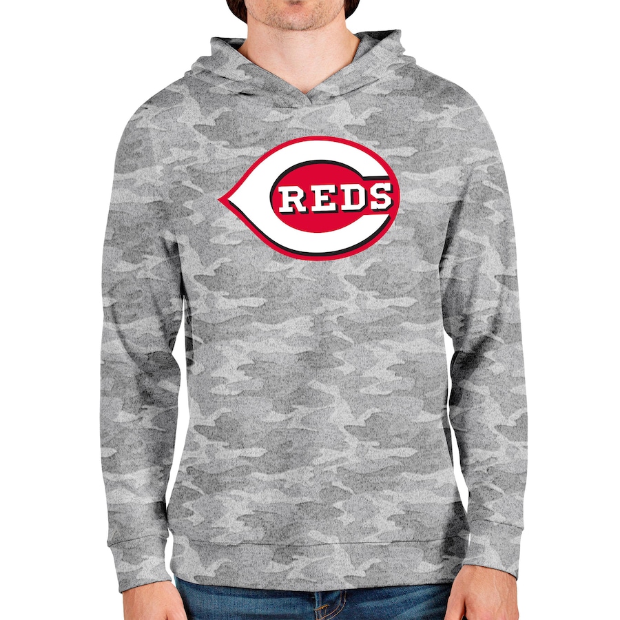 Men's Cincinnati Reds Antigua Camo Team Logo Absolute Pullover Hoodie