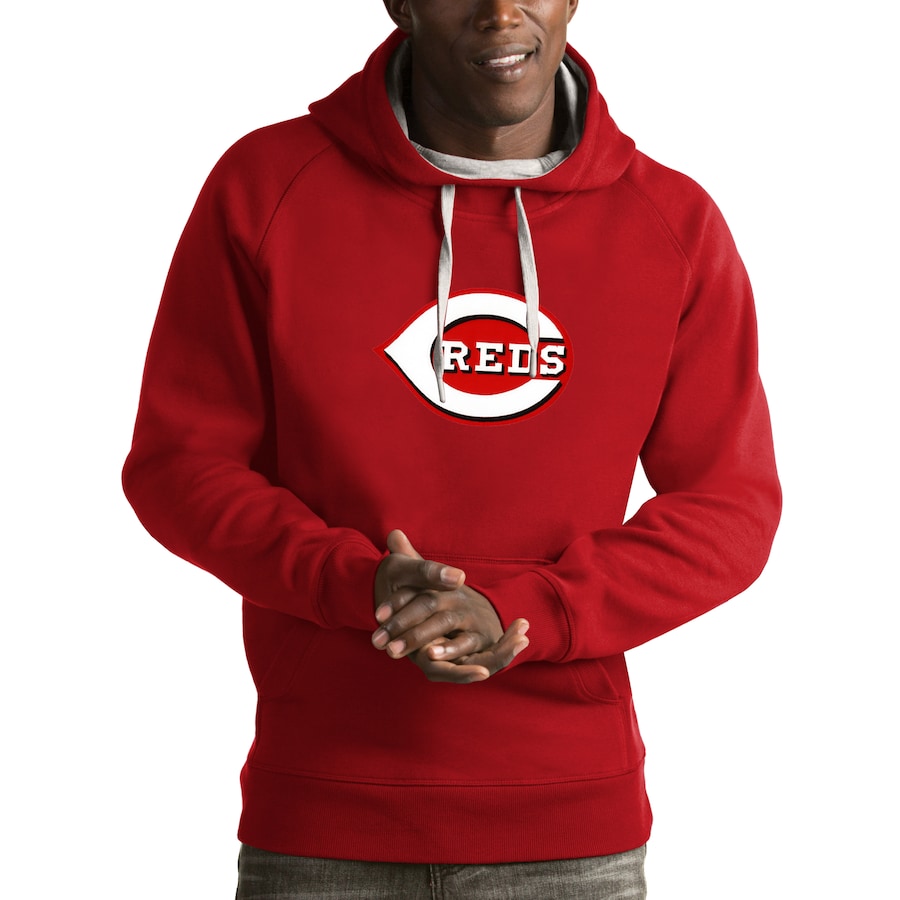 Men's Cincinnati Reds Antigua Red Victory Pullover Hoodie