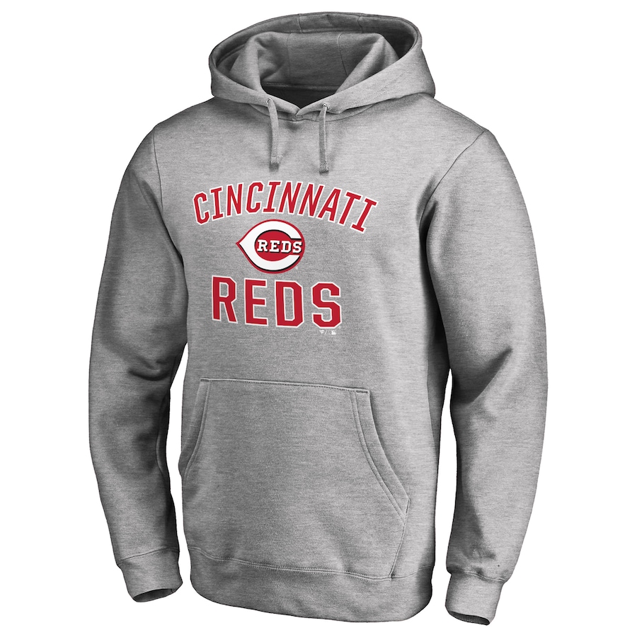 Men's Cincinnati Reds Ash Victory Arch Pullover Hoodie