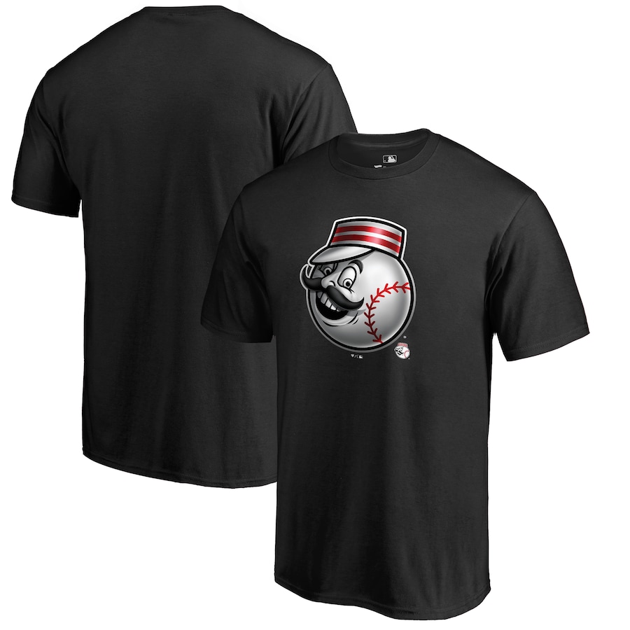 Men's Cincinnati Reds Black Midnight Mascot T-Shirt