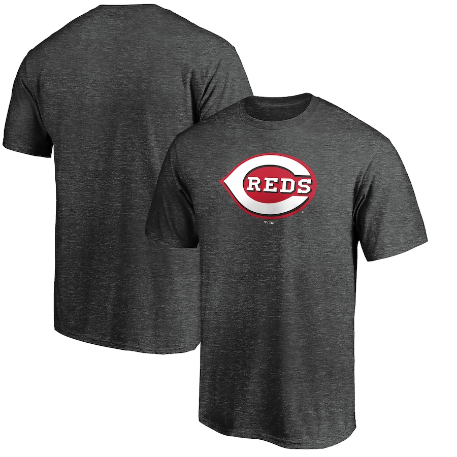 Men's Cincinnati Reds Charcoal Official Logo T-Shirt Men's Cincinnati Reds Charcoal Official Logo T-Shirt