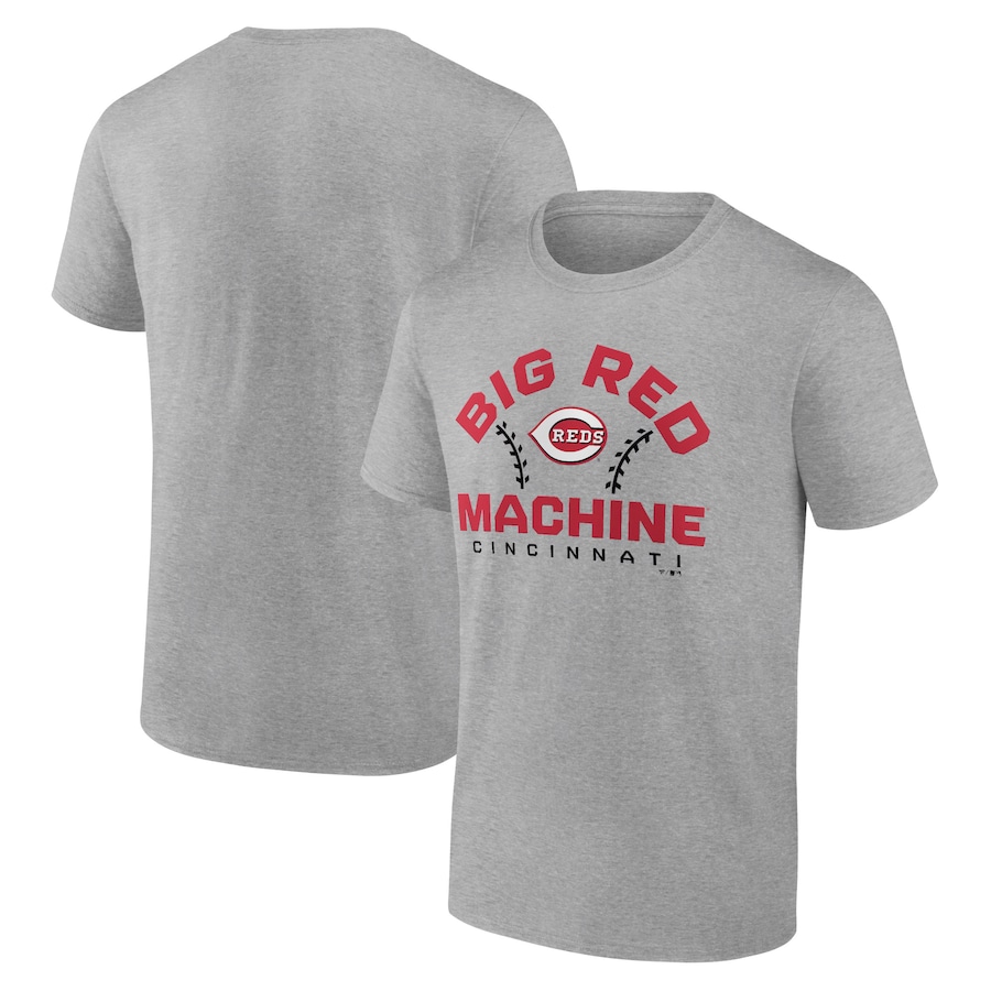 Men's Cincinnati Reds Heather Gray Team Go For Two T-Shirt