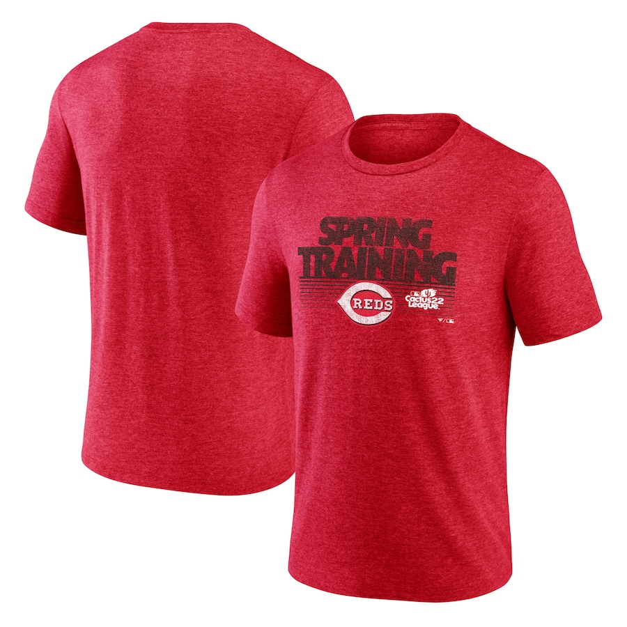 Men's Cincinnati Reds Red 2022 MLB Spring Training Cactus League Spring Fade Tri-Blend T-Shirt Men's Cincinnati Reds Red 2022 MLB Spring Training Cactus League Spring Fade Tri-Blend T-Shirt
