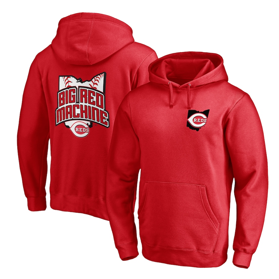 Men's Cincinnati Reds Red Hometown Collection Big Red Machine Fitted Pullover Hoodie Men's Cincinnati Reds Red Hometown Collection Big Red Machine Fitted Pullover Hoodie
