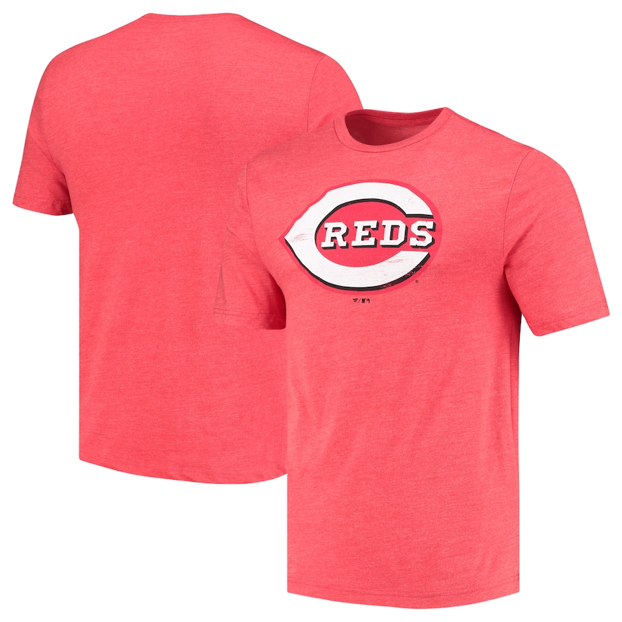 Men's Cincinnati Reds Red Weathered Official Logo Tri-Blend T-Shirt Men's Cincinnati Reds Red Weathered Official Logo Tri-Blend T-Shirt