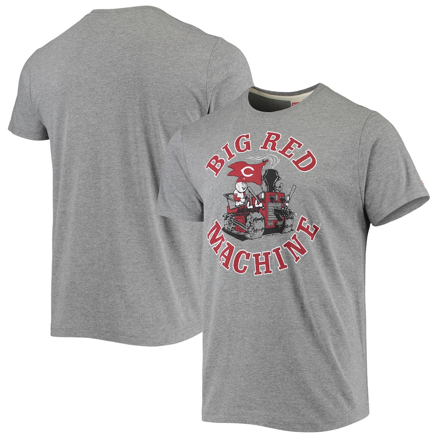 Men's Cincinnati Reds Homage Heathered Gray Hyper Local Tri-Blend T-Shirt Men's Cincinnati Reds Homage Heathered Gray Hyper Local Tri-Blend T-Shirt