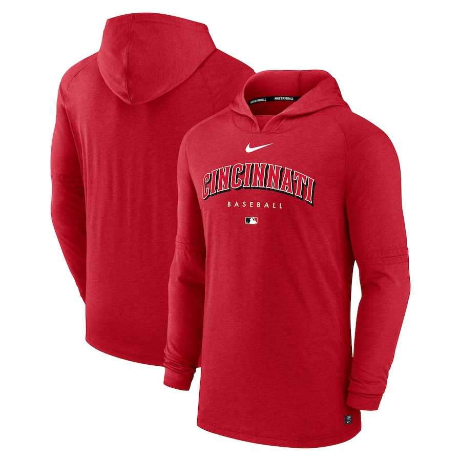 Men's Cincinnati Reds Nike Heather Red Authentic Collection Early Work Tri-Blend Performance Pullover Hoodie Men's Cincinnati Reds Nike Heather Red Authentic Collection Early Work Tri-Blend Performance Pullover Hoodie