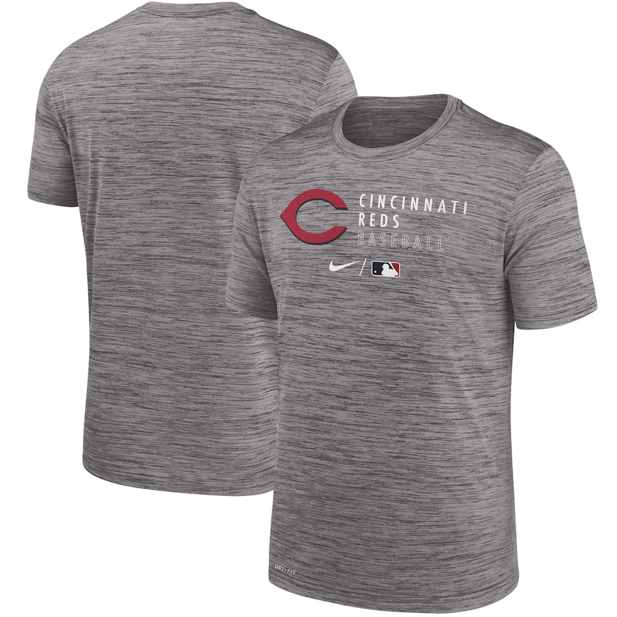 Men's Cincinnati Reds Nike Heathered Gray Authentic Collection Velocity Practice Performance T-Shirt Men's Cincinnati Reds Nike Heathered Gray Authentic Collection Velocity Practice Performance T-Shirt