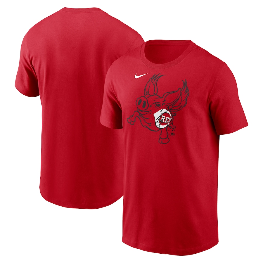 Men's Cincinnati Reds Nike Red Flying Pig Local Team T-Shirt Men's Cincinnati Reds Nike Red Flying Pig Local Team T-Shirt
