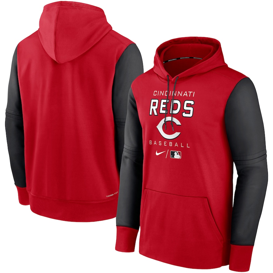 Men's Cincinnati Reds Nike Red/Black Authentic Collection Performance Hoodie Men's Cincinnati Reds Nike Red/Black Authentic Collection Performance Hoodie
