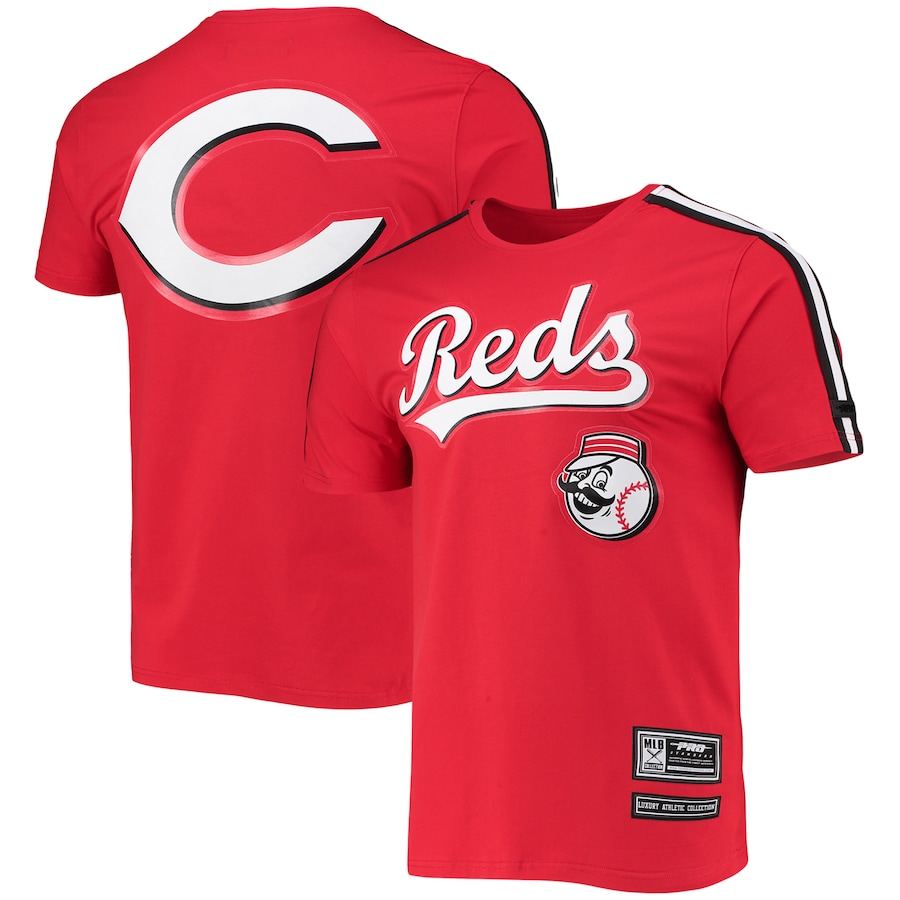 Men's Cincinnati Reds Pro Standard Red Taping T-Shirt Men's Cincinnati Reds Pro Standard Red Taping T-Shirt