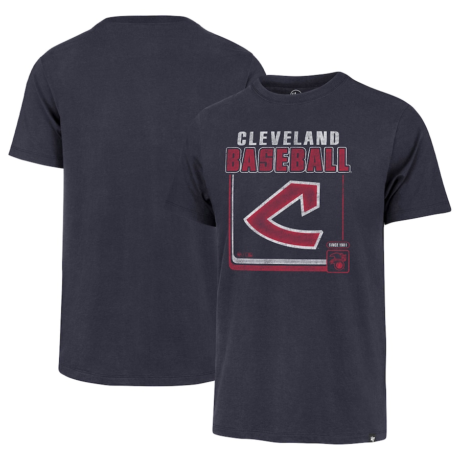 Men's Cleveland Guardians  '47 Navy Borderline Franklin T-shirt