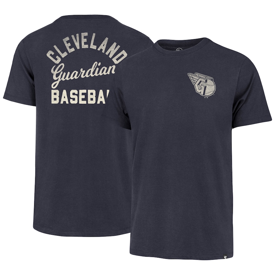 Men's Cleveland Guardians  '47 Navy Turn Back Franklin T-Shirt
