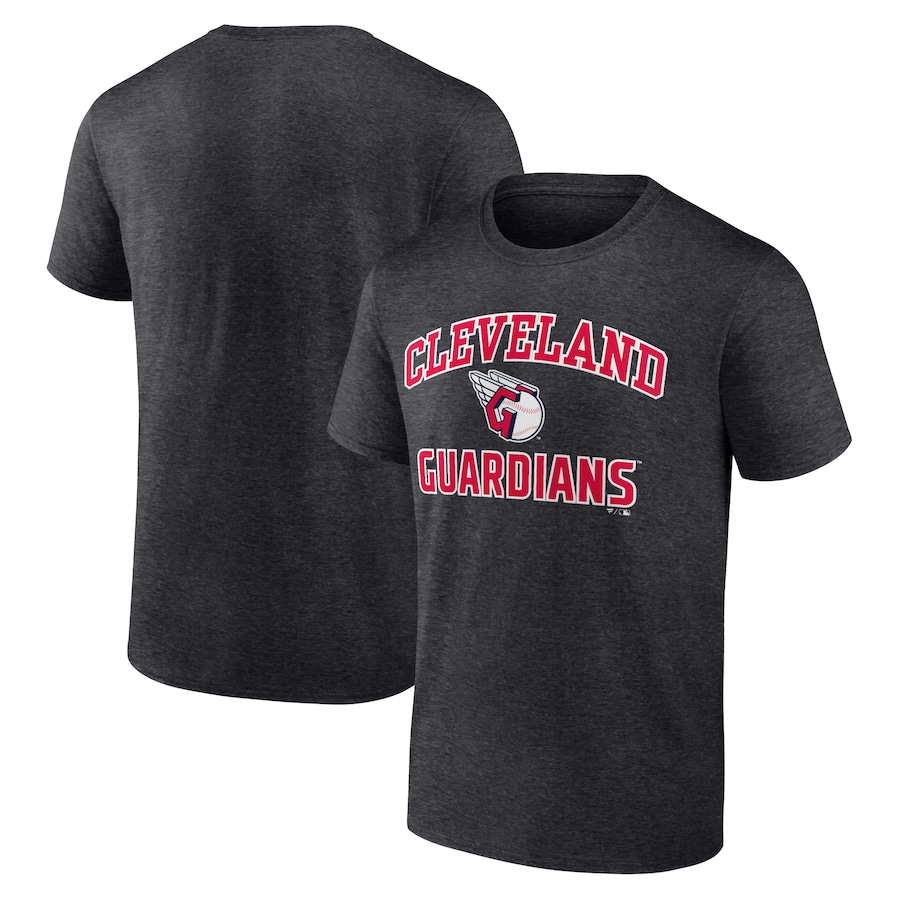 Men's Cleveland Guardians Charcoal Heart and Soul T-Shirt Men's Cleveland Guardians Charcoal Heart and Soul T-Shirt