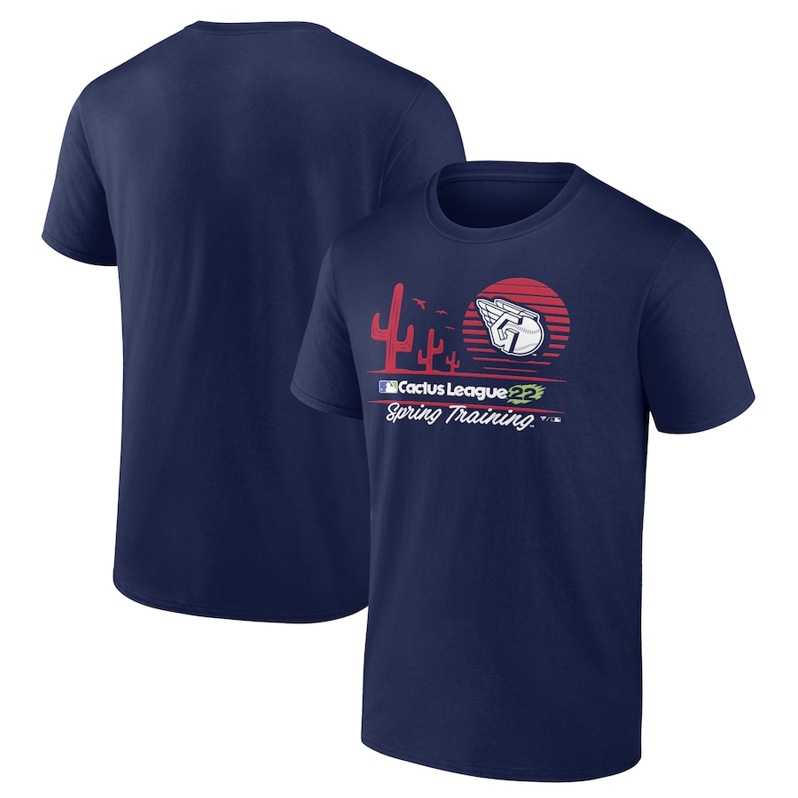 Men's Cleveland Guardians Navy 2022 MLB Spring Training Cactus League Horizon Line T-Shirt