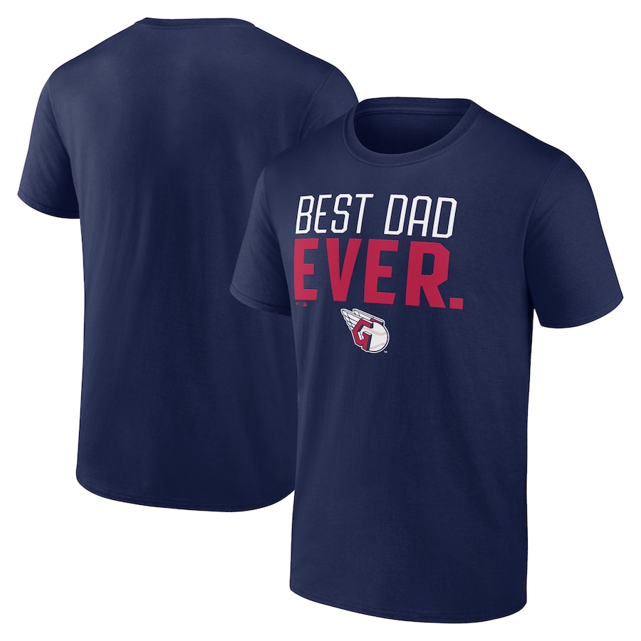 Men's Cleveland Guardians Navy Best Dad Ever T-Shirt