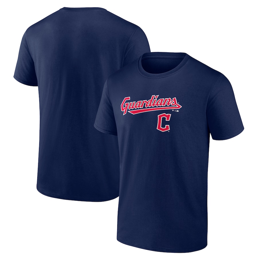 Men's Cleveland Guardians Navy Team Lockup T-Shirt Men's Cleveland Guardians Navy Team Lockup T-Shirt