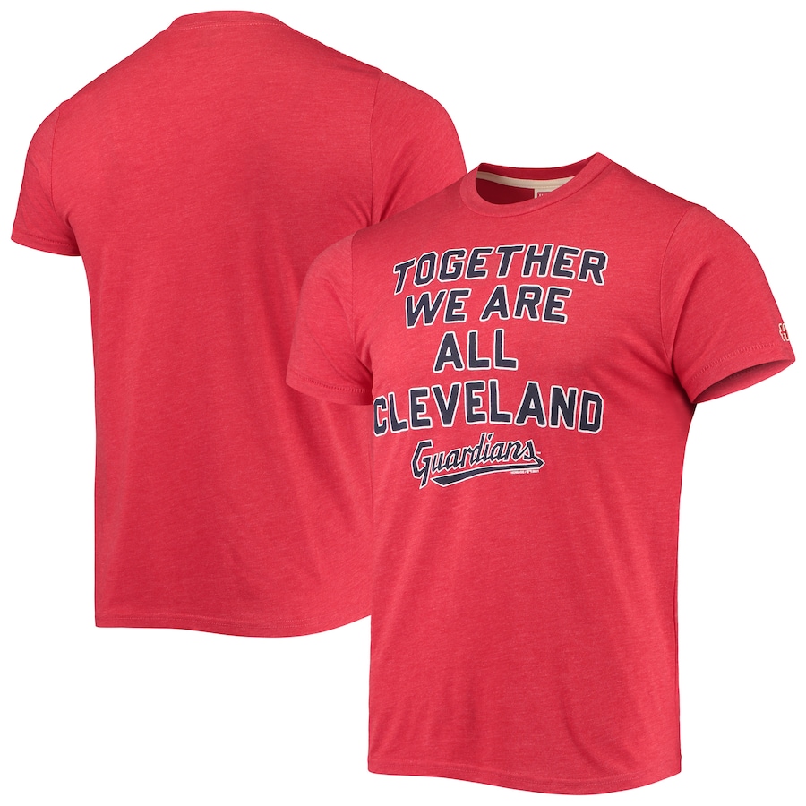 Men's Cleveland Guardians Homage Red Hyper Local Tri-Blend T-Shirt Men's Cleveland Guardians Homage Red Hyper Local Tri-Blend T-Shirt