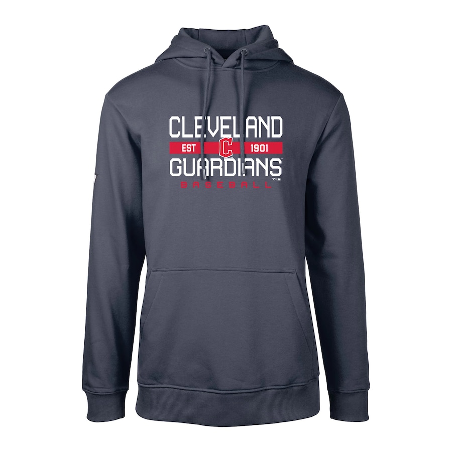 Men's Cleveland Guardians Levelwear Navy Podium Dugout Fleece Hoodie
