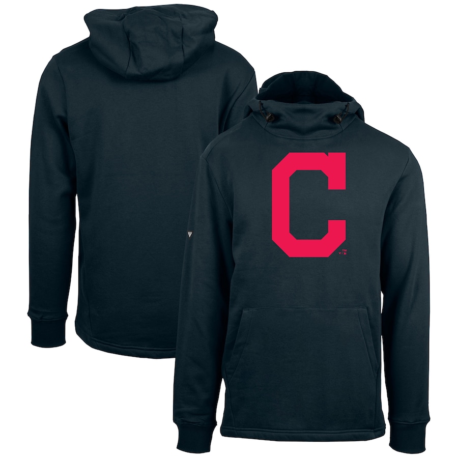 Men's Cleveland Guardians Levelwear Navy Shift Sportswear Core Logo Pullover Hoodie