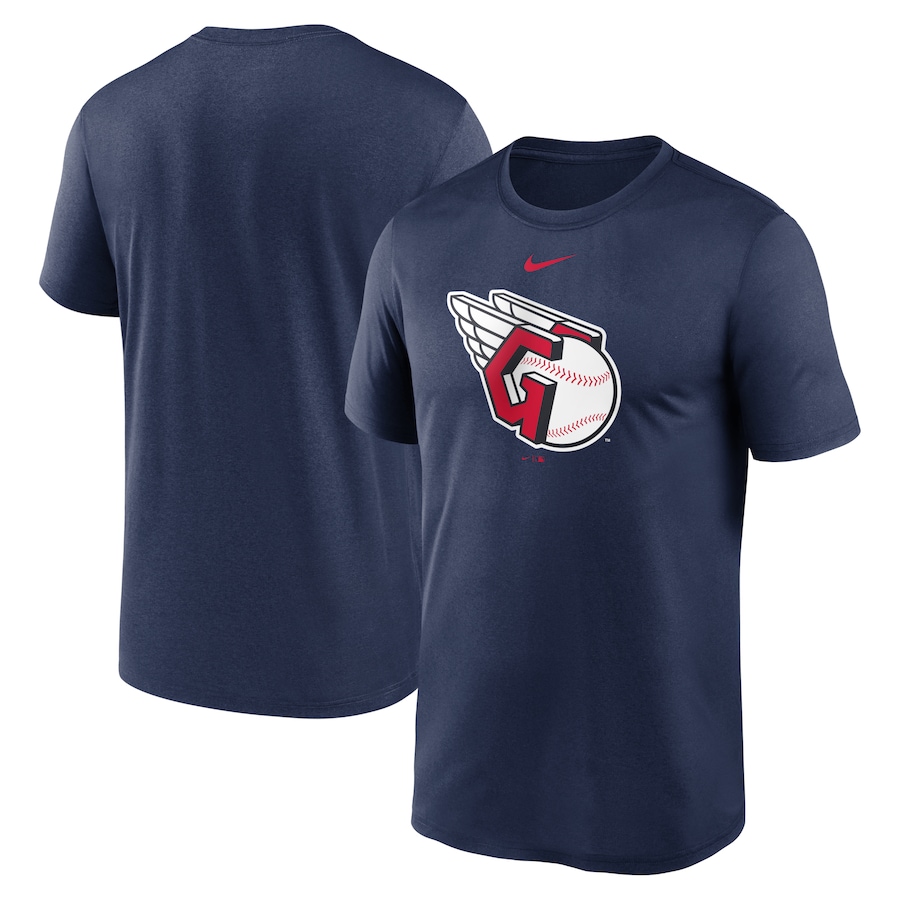 Men's Cleveland Guardians Nike Navy Large Logo T-Shirt