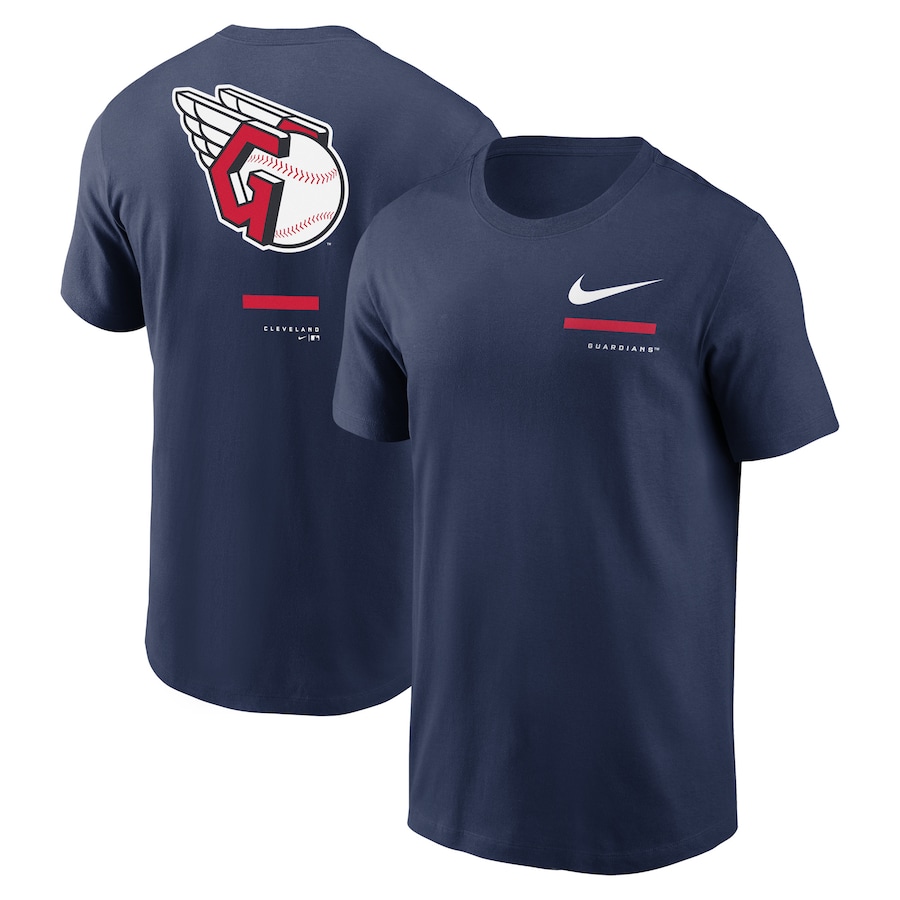 Men's Cleveland Guardians Nike Navy Over the Shoulder T-Shirt Men's Cleveland Guardians Nike Navy Over the Shoulder T-Shirt
